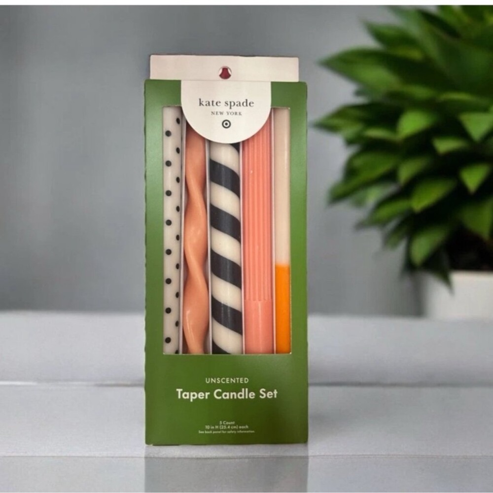 NWT 5ct Taper Candle Set - kate spade new york x Target, Pink/Orange/Black/Cream